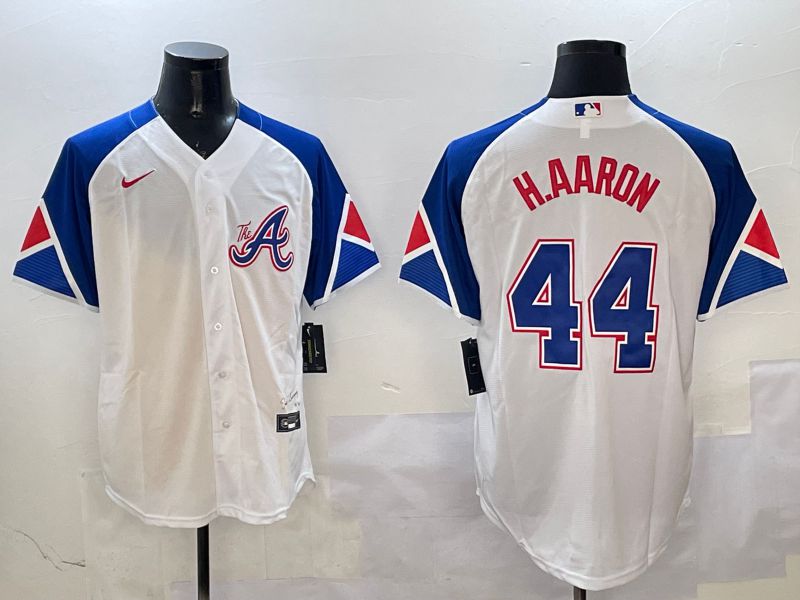 Men Atlanta Braves #44 H.Aaron White City Edition 2025 Nike MLB Jersey style 4->atlanta braves->MLB Jersey